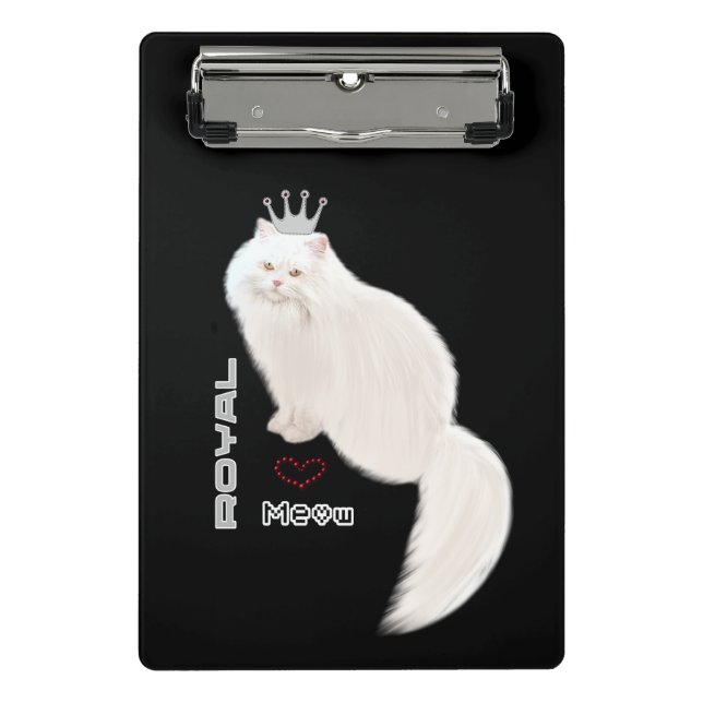 Weiße Katze Mini Klemmbrett (Vorderseite)