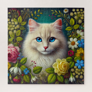 Weiße Katze mit blauen Augen