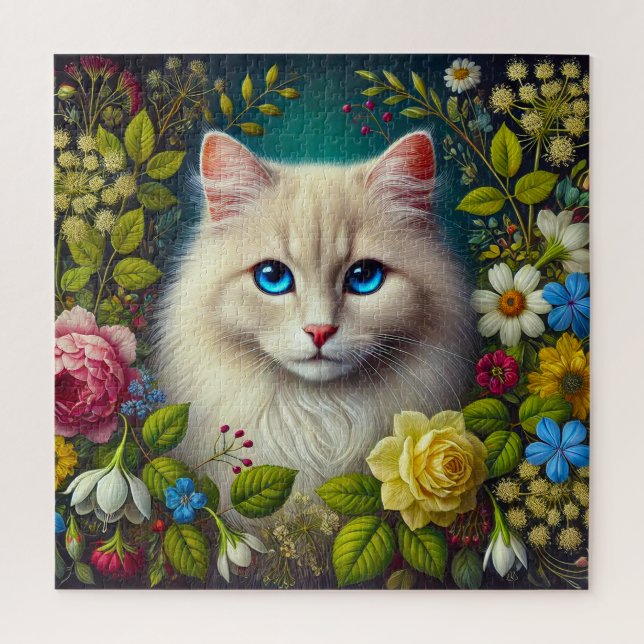 Weiße Katze mit blauen Augen (Vertikal)