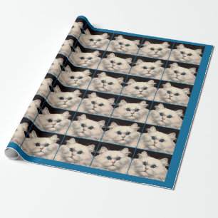 weiße Katze mit blauen Augen Geschenkpapier