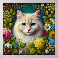 Weiße Katze mit blauen Augen