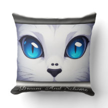 Weiße Katze mit leuchtend blauen Augen