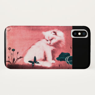 WEISSE KATZE MIT SCHWARZEN SCHALTFLÄCHEN IN PINK Case-Mate iPhone HÜLLE
