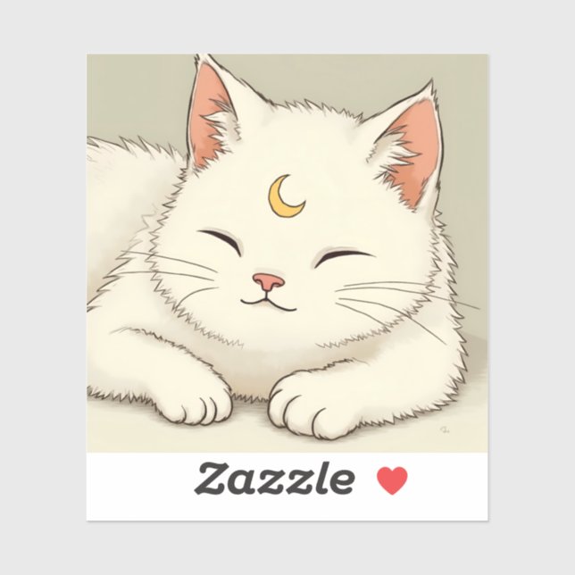Weiße Katze Patch für den galaktischen Vormund - M Aufkleber (Blatt)