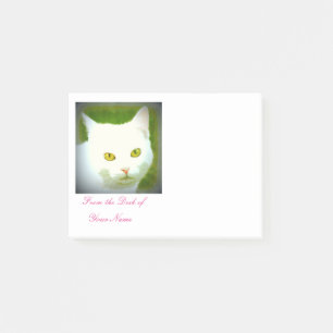 Weiße Katze Post-it Klebezettel
