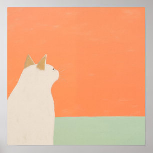 Weiße Katze Poster
