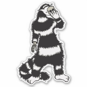 Weiße Katze Schädelmaske Whimsical Gothic Aufkleber
