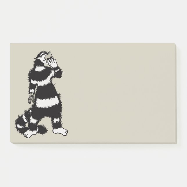 Weiße Katze Schädelmaske Whimsical Gothic Post-it Klebezettel (Vorderseite)
