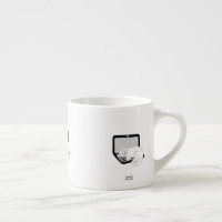 Weiße Katze schlafend auf Laptop Espresso-Tasse
