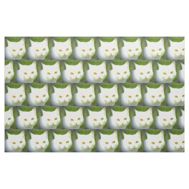 Weiße Katze Stoff (Fat Quarter (45,7 x 55,9 cm))