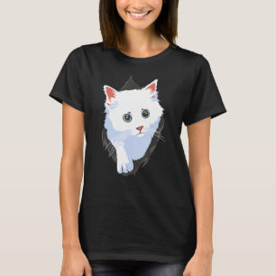 Weiße Katze T-Shirt