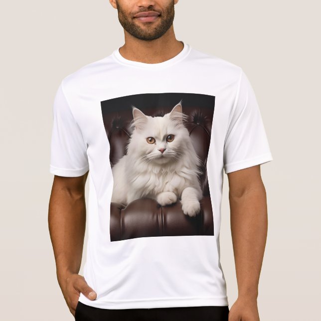 Weiße Katze T-Shirt (Vorderseite)