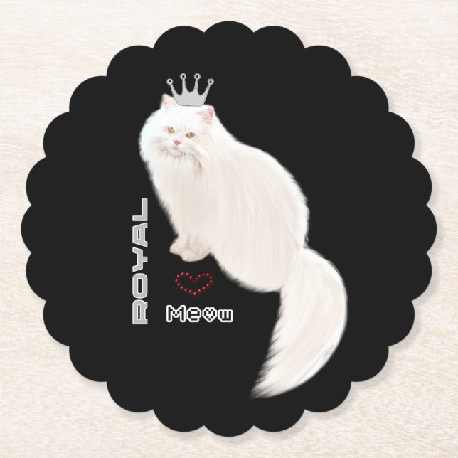 Weiße Katze Untersetzer (Vorderseite)