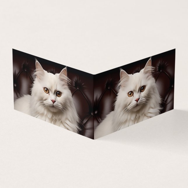 Weiße Katze Visitenkarten (Vorderseite)