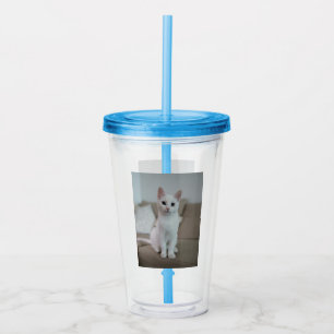 Weiße Katze Zazzle_Growshop. Acryltrinkbecher