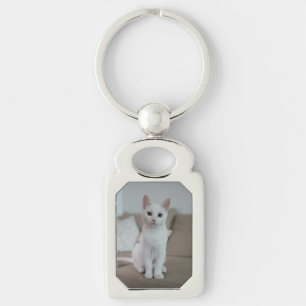 Weiße Katze Zazzle_Growshop. Schlüsselanhänger