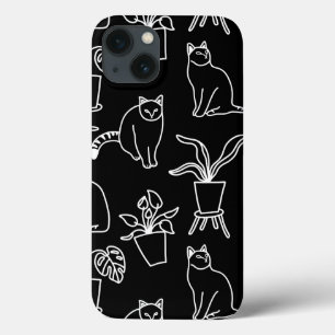 Weiße Katzen auf schwarz Case-Mate iPhone Hülle