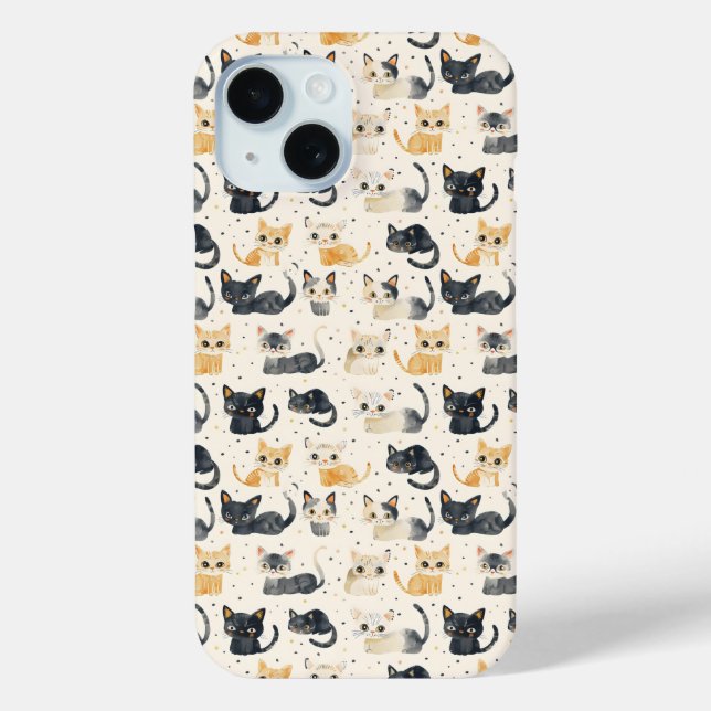 Weiße Katzen Muster Case-Mate iPhone Hülle (Rückseite)