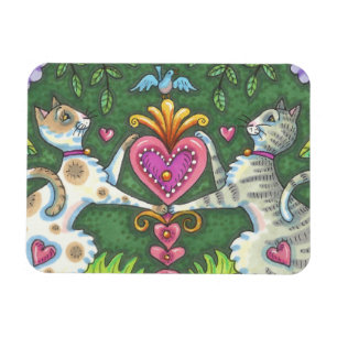 WEISSE KATZEN UND BLUEBIRD VALENTINE MAGNET