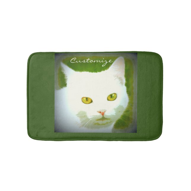Weiße Katzenfläche Thunder_Cove Badematte (Vorderseite)
