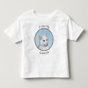 Weiße Katzenmalerei - Niedliches Original Katzenku Kleinkind T-shirt