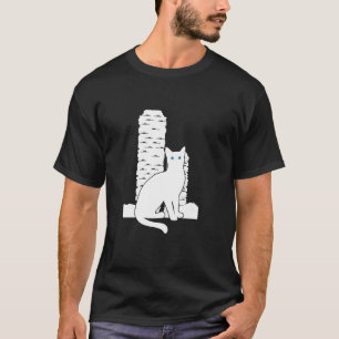Weiße Katzenreise Silhouette Bosco Verticale Itali T-Shirt
