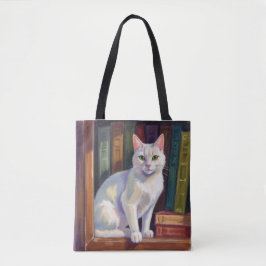 Weiße Katzzeichnung Tasche