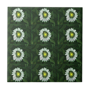 Weiße Kegelblumen-Blumen  Fliese