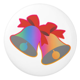 Weiße Keramik-Schubladengriff Weihnachtsglocken Keramikknauf