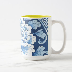 Weiße Keramik-Tasse mit Gänseblümchen Zweifarbige Tasse