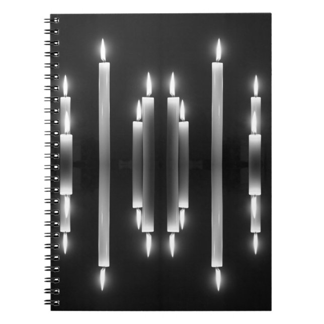 Weiße Kerzen Candlelight Notizblock (Vorderseite)