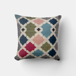 Weiße Kilim Kissen mit Arabisch Geometrischem Soph