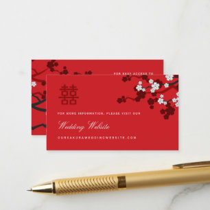 Weiße Kirschblüten Chinesische Website Hochzeitska Begleitkarte
