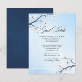 Weiße Kirschblüten Hochzeitgastdetails Begleitkarte