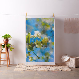 Weiße Kirschblüten Stoff