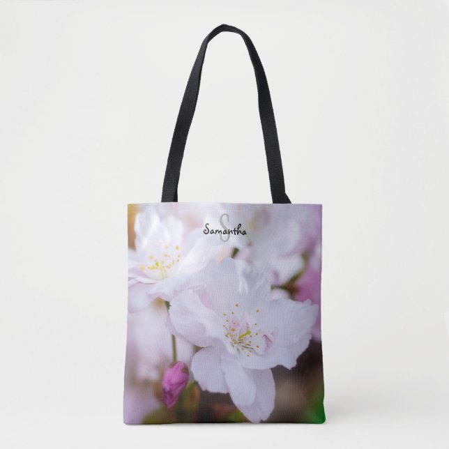 Weiße Kirschblüten-Tasche Tasche (Vorderseite)