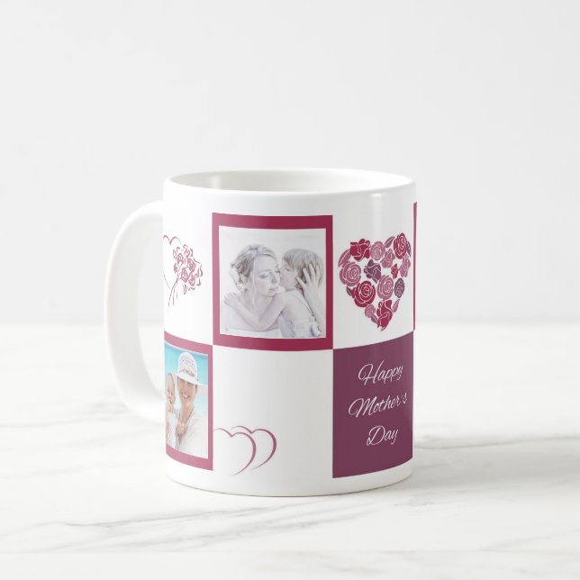 Weiße klassische Tasse der kundenspezifisches (Vorderseite Links)