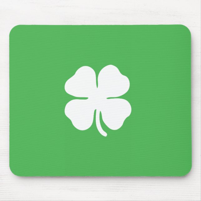 Weiße Kleeblatte Mousepad (Vorne)