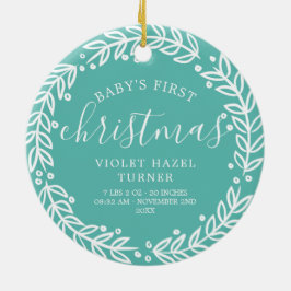 Weiße Kleider | Aquamarines Baby's First Christmas Keramik Ornament