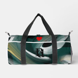 Weiße kleine Reisetasche Trend Abstract Grün Gold Duffle Bag