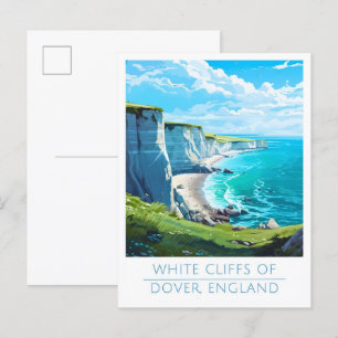 Weiße Klippen von Dover England Vintage Travel Postkarte