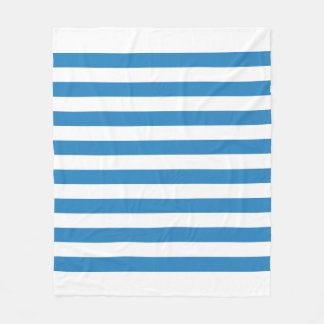 Weiße & königliche pastellblaue Linien Fleece-Deck Fleecedecke