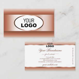 Weiße Koralle glänzt mit Oval Frame Logo Visitenkarte