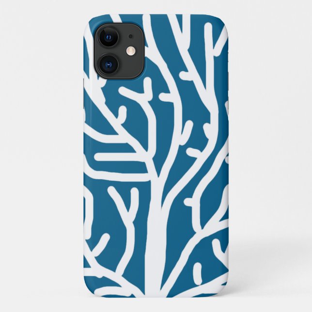 Weiße Korallen auf blauem Wasser Case-Mate iPhone Hülle (Rückseite)