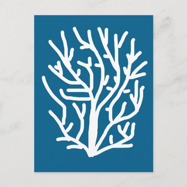 Weiße Korallen auf blauem Wasser Postkarte (Vorderseite)