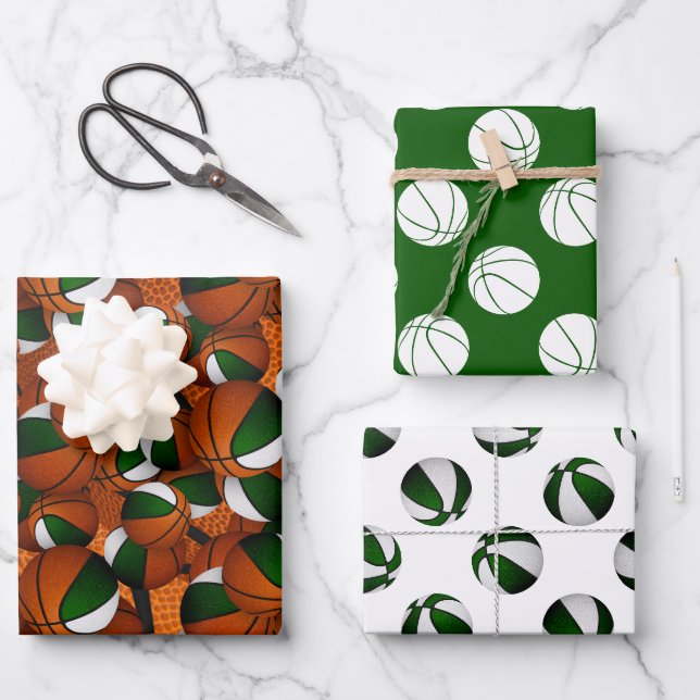 Weiße Korbbällchen Muster Geschenk Geschenkpapier Set (Vorderseite)