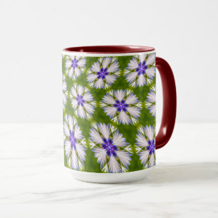 Weiße Kornblumen Muster Tasse