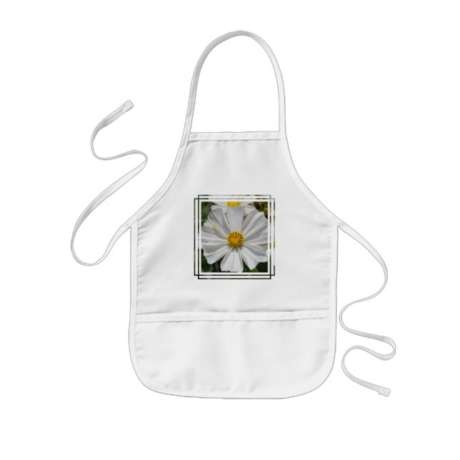 Weiße Kosmos-Blumen-kleine Schürze (Vorne)