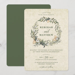 Weiße Kräne   Einladung zur Hochzeit