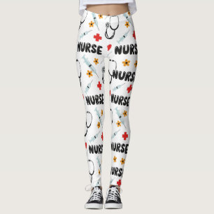Weiße Krankenpfleger-Leben Nahtloses Muster (2) Leggings